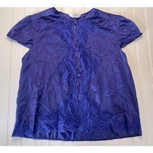 Vintage Henson Kickernick Purple Lace‎ Camisole Top Buttons - Size Women's Small